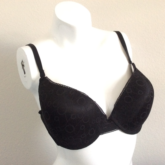 On Gossamer Black Patterned Bra 36D - Picture 1 of 5